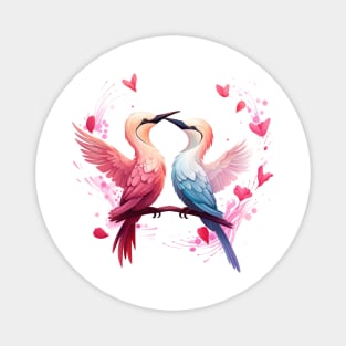 Valentine Kissing Gannet Bird Couple Magnet